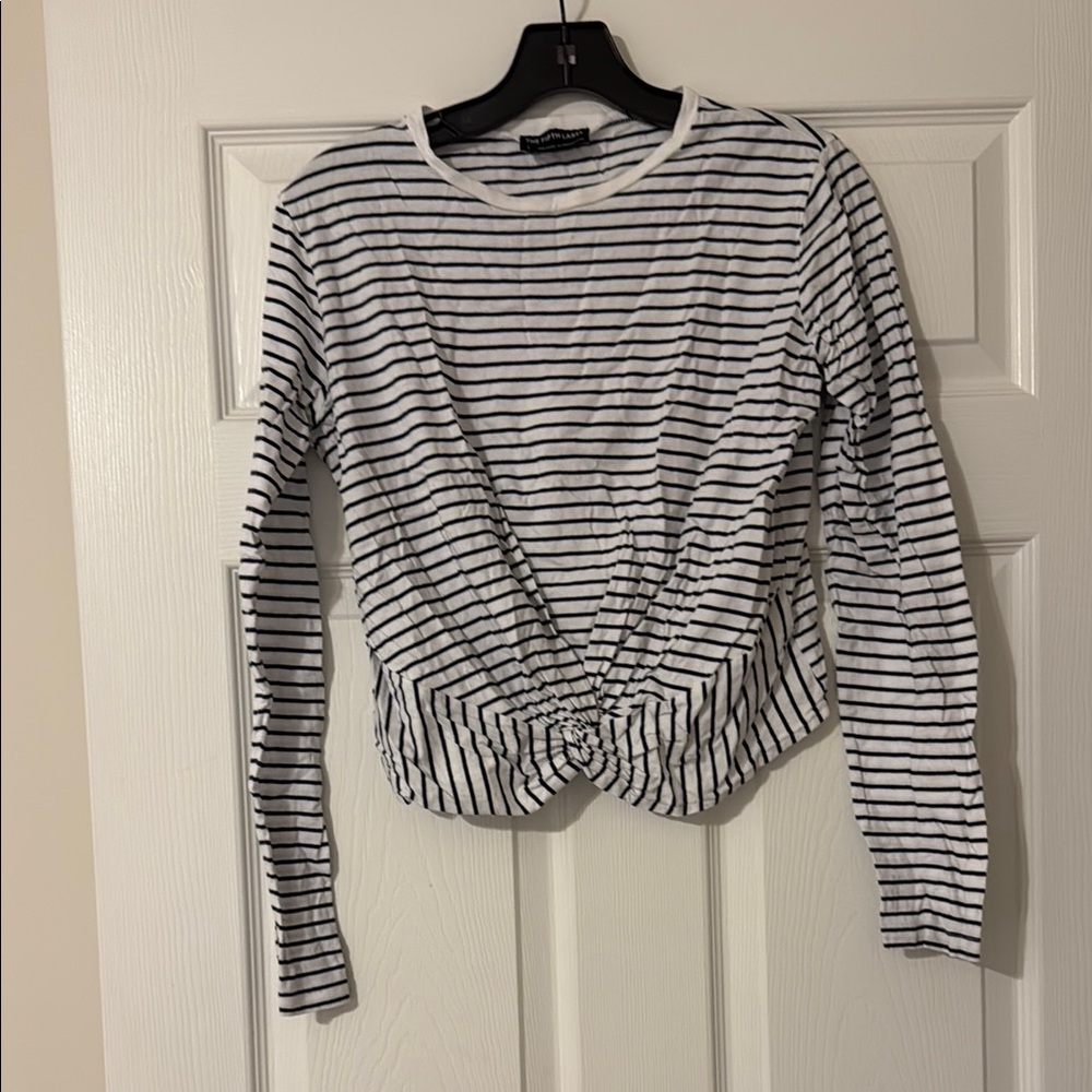 Striped Navy and White Women's Top by The Fifth Label